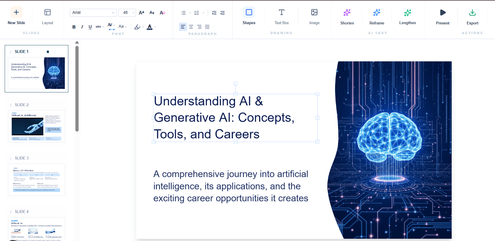 SlideCanvas web editor home screen